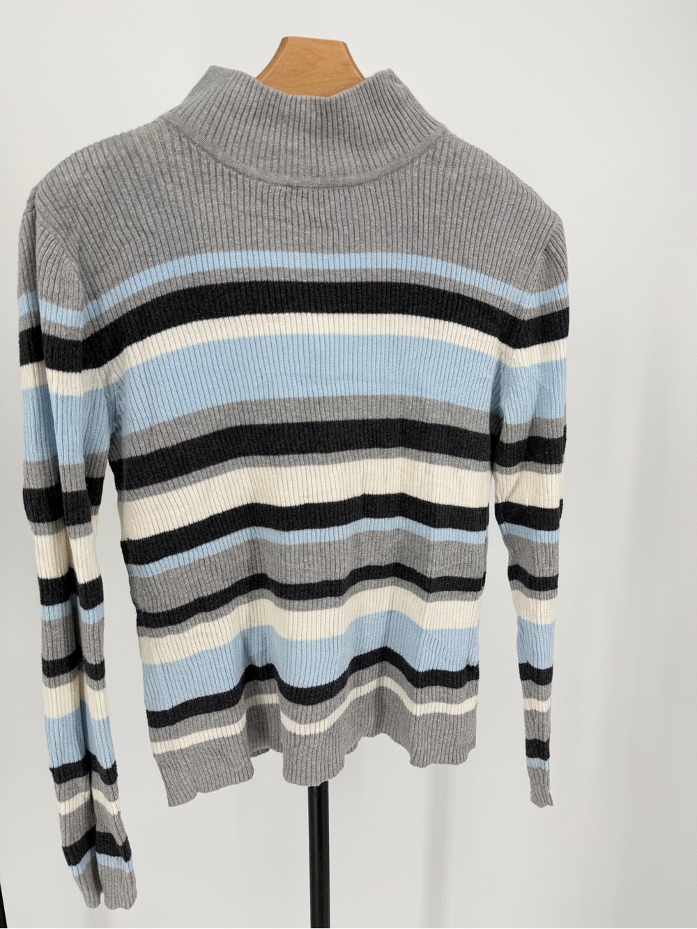 Croft & Barrow Striped Ribbed Mock Neck Sweater Women’s Medium